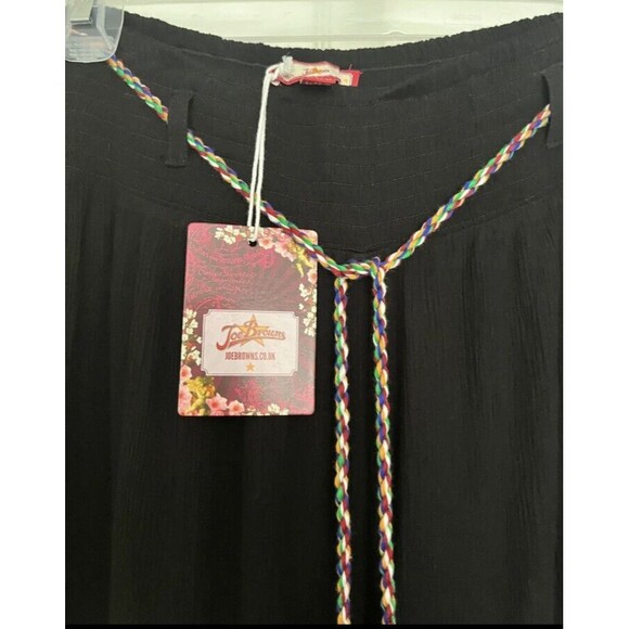 Joe Browns Hit The Beach Wide Leg Elastic Waist Crinkle Pant W/ Pom Poms Size M - Picture 4 of 10